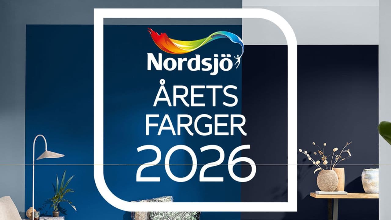 Årets farge-logo fra Nordsjö på bakgrunn.