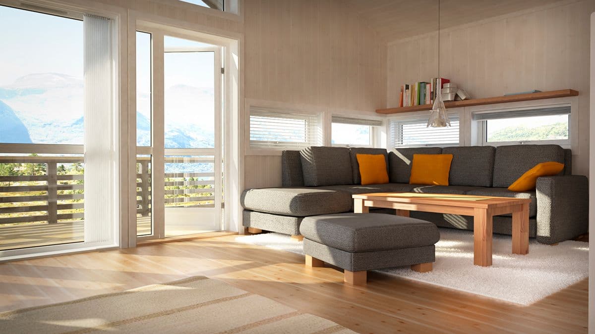 Terrassedør med sidefelt fra Norgesvinduet står på gløtt