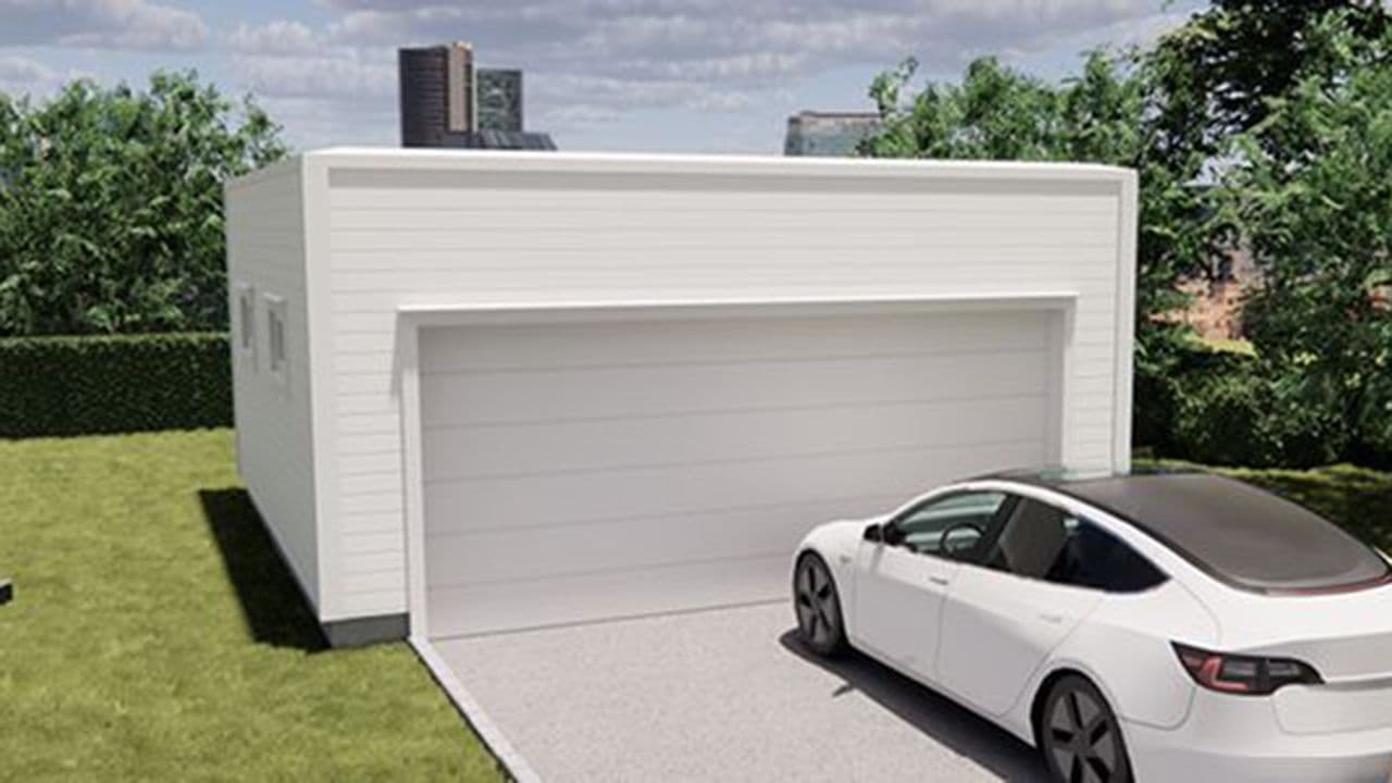 Garasje 8b: Dobbelgarasje flatt tak