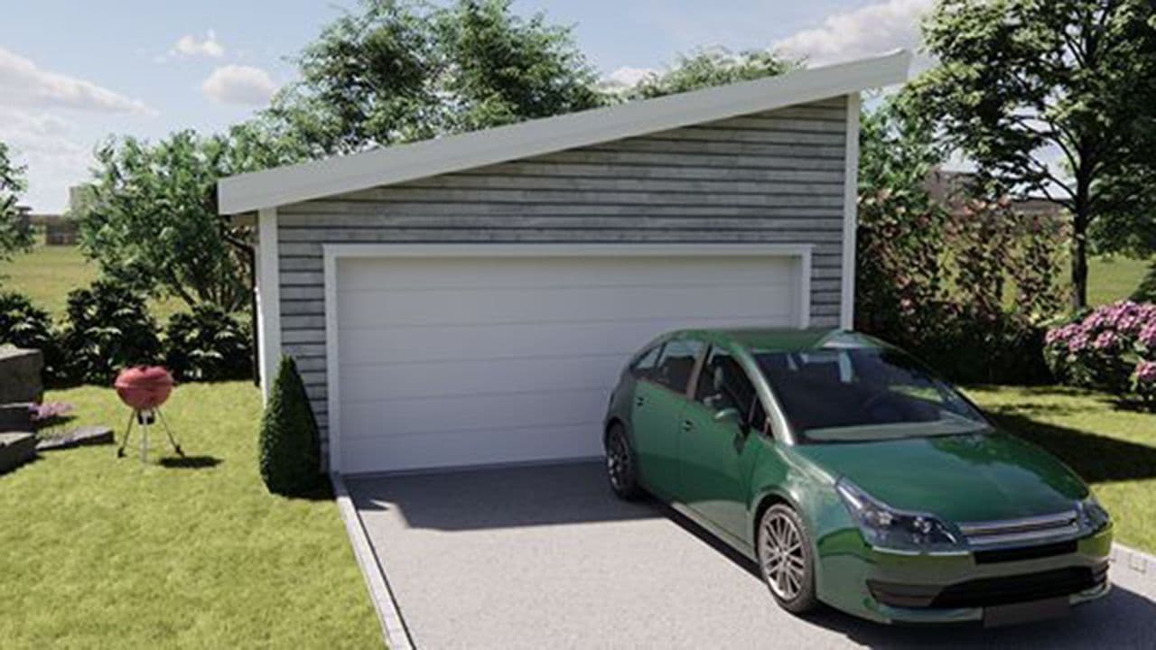 Garasje 7d: Dobbelgarasje skråtak 12 grader