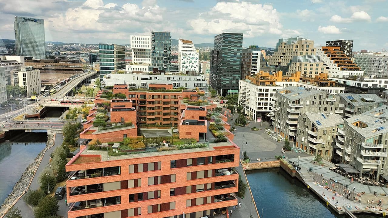 Takhager med grønne tak som bruker planter til lagre og forsinke overvann.